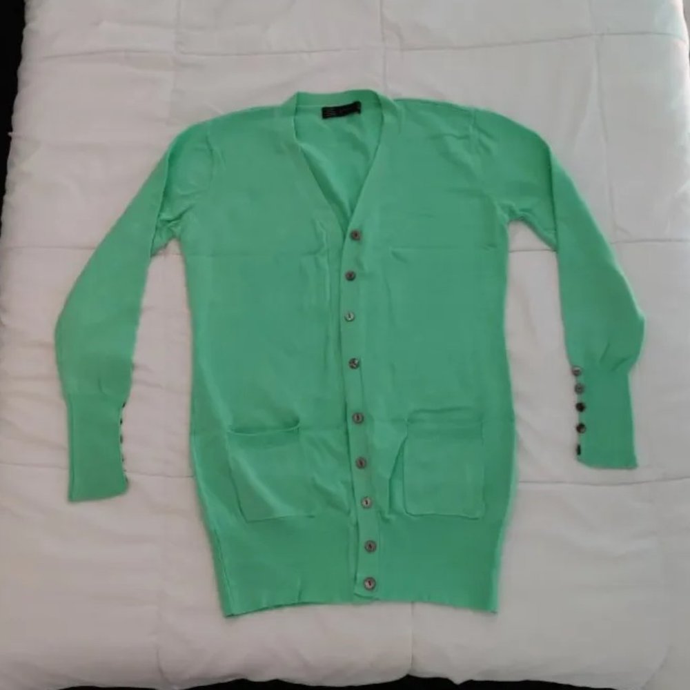 Mint Green Long Cardigan